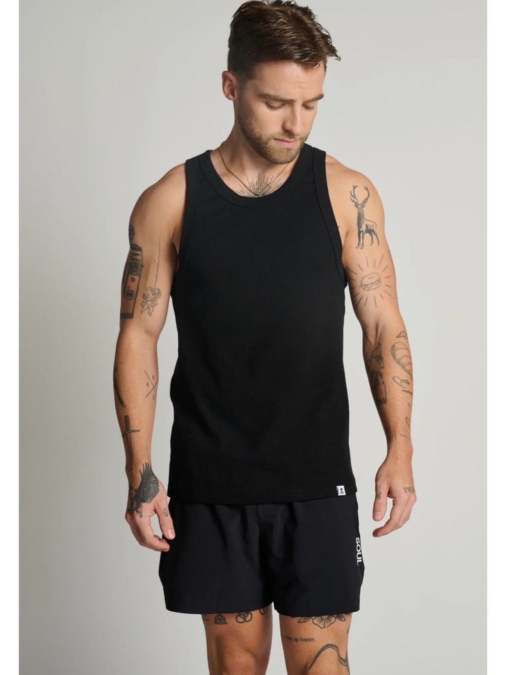 soulcycle Black Ribbed Athletic Tank